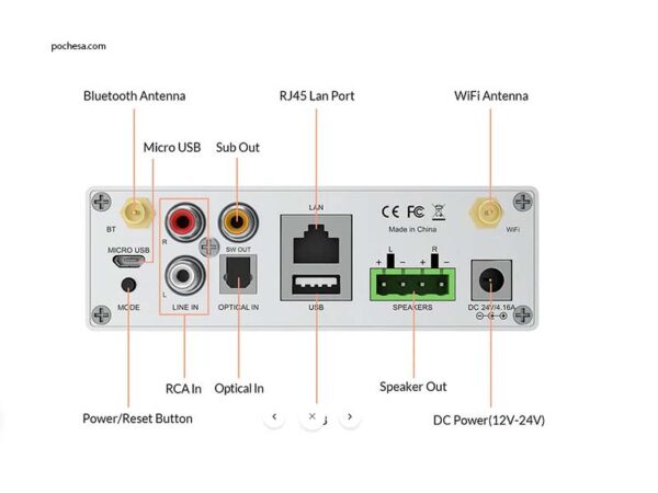 arylic a50+ | 50 w×2 wi‑fi & bluetooth hi‑fi streaming amplifier